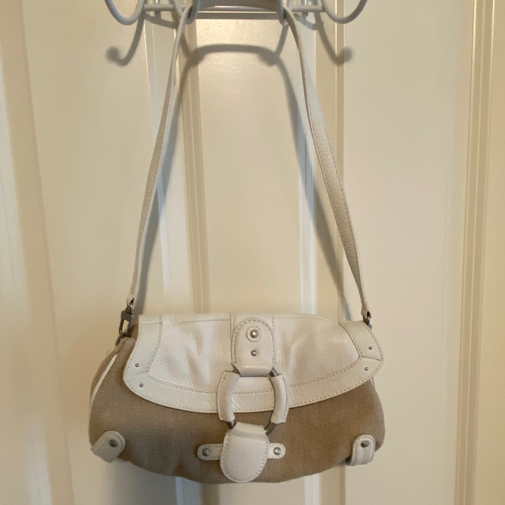 Sigrid Olsen White and Tan Shoulder Bag